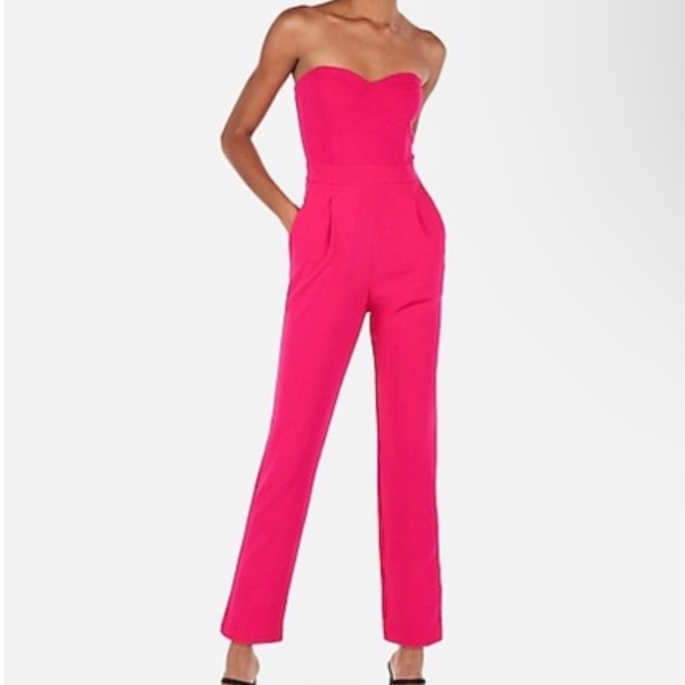 Express Hot Pink Strapless Jumpsuit - Size 2